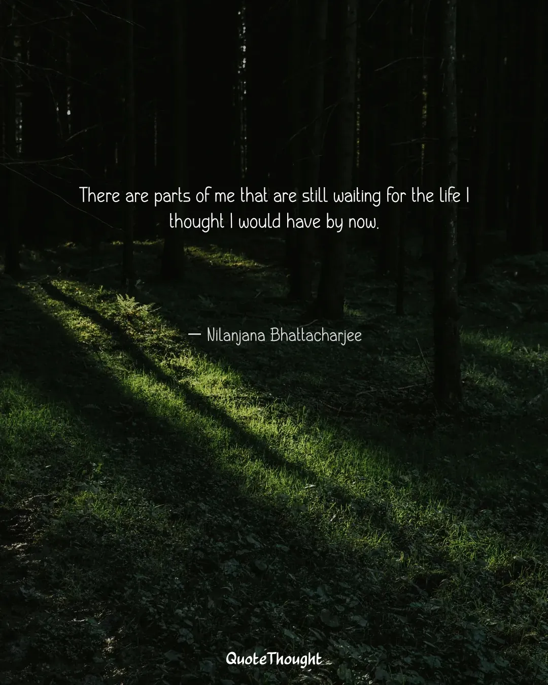 Quote: "There are parts of me that are still waiting for the life I thought I would have by now." — Nilanjana Bhattacharjee