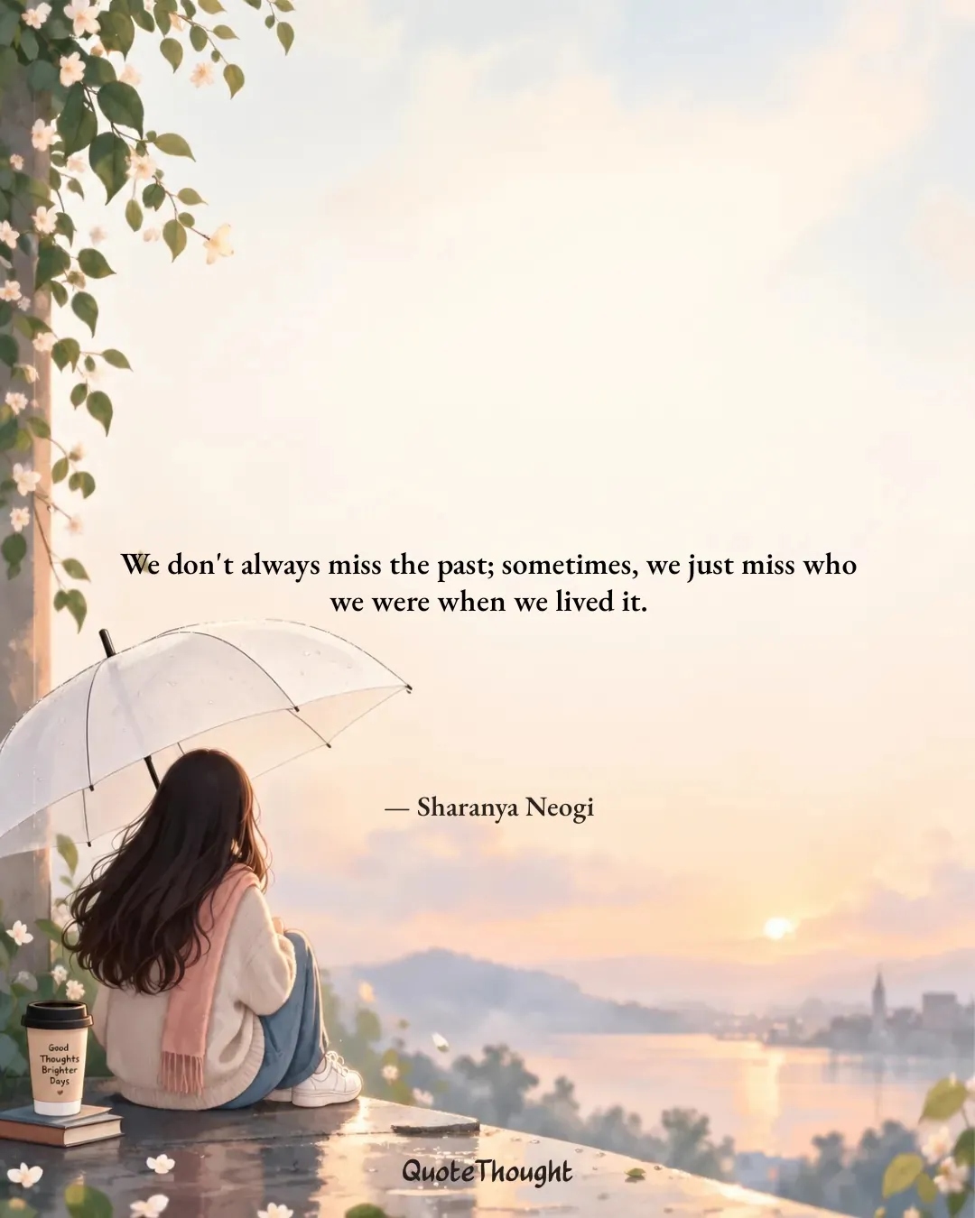 Quote: "We don't always miss the past; sometimes, we just miss who we were when we lived it." — Sharanya Neogi